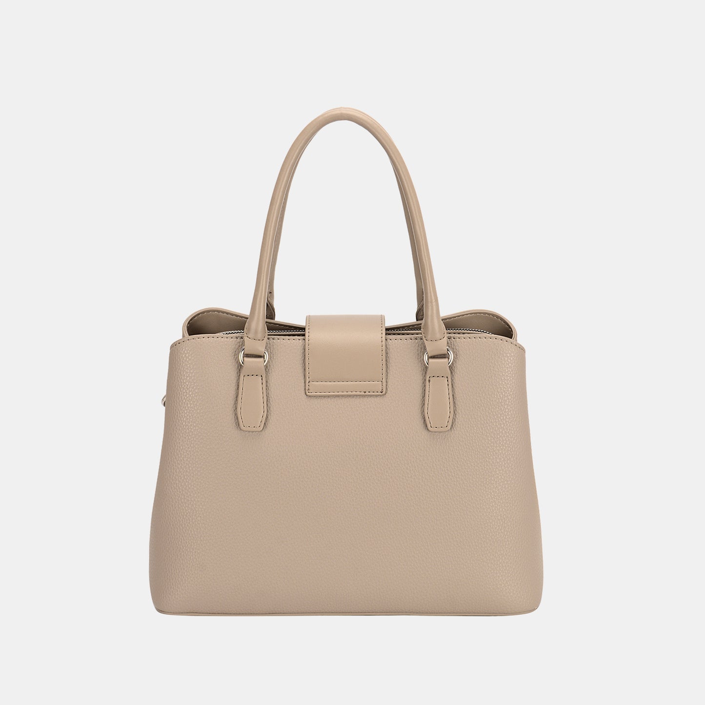 David Jones Vegan Leather Twist-Lock Tote Bag