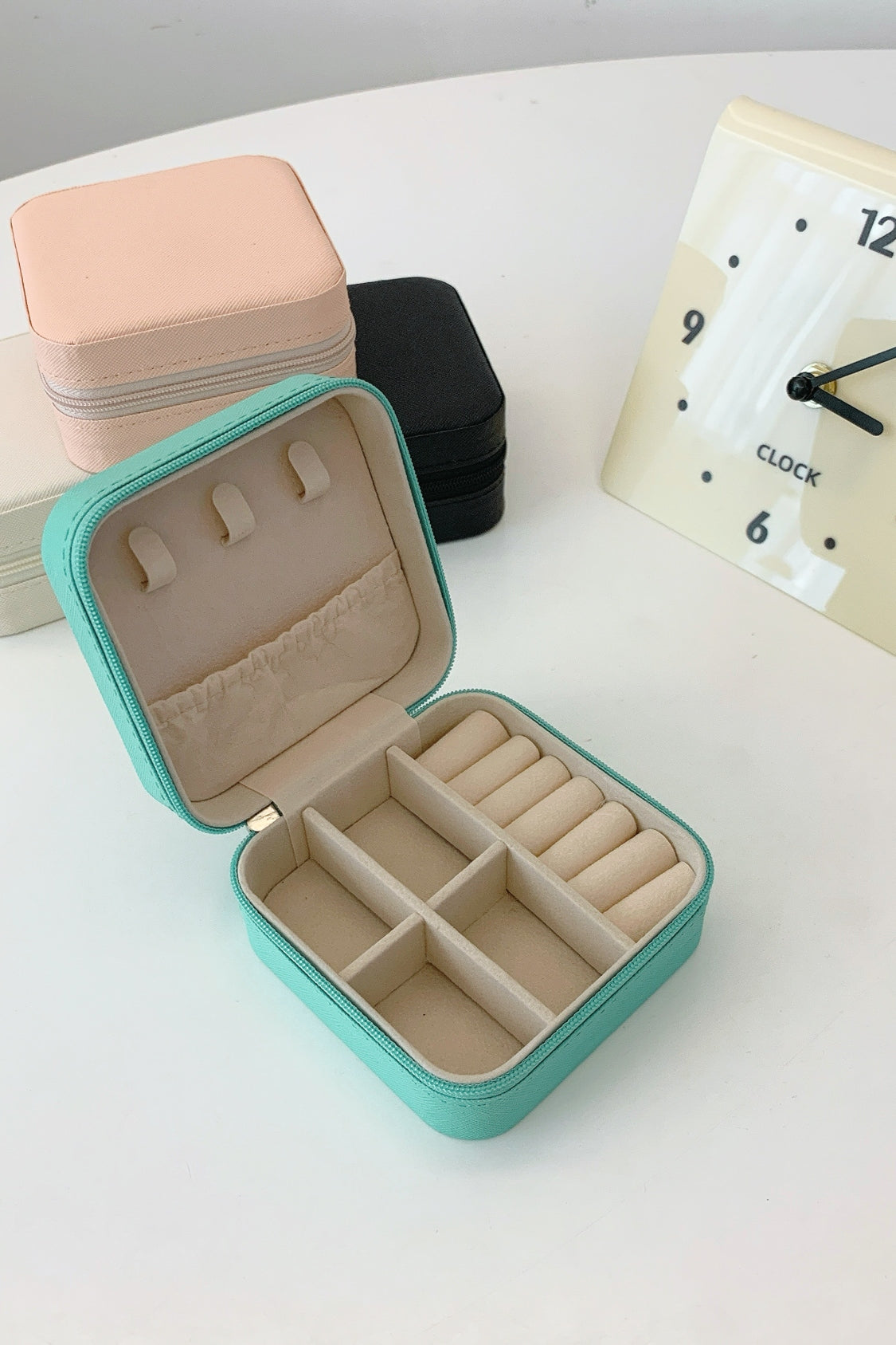 Vegan Leather Square Jewelry Box