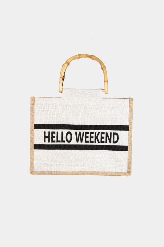 Bolso tote Hello Weekend con asa de bambú de Fame