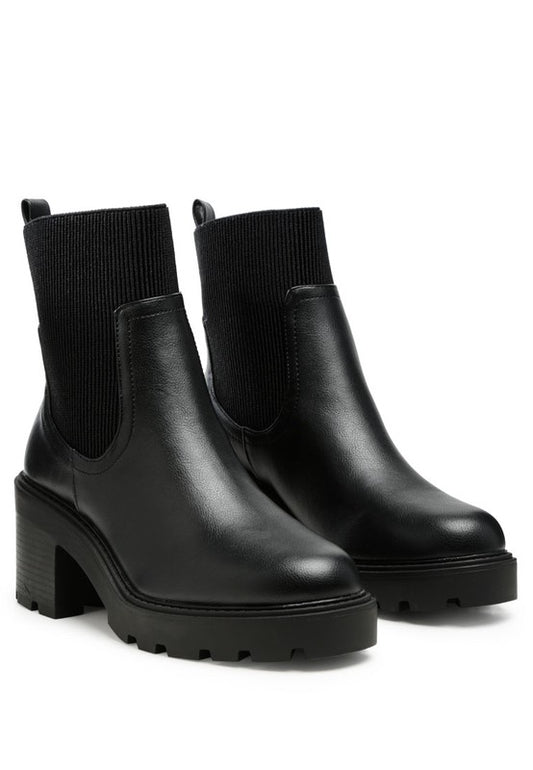 LIAM BLACK SOCK CHUNKY CHELSEA BOOTS