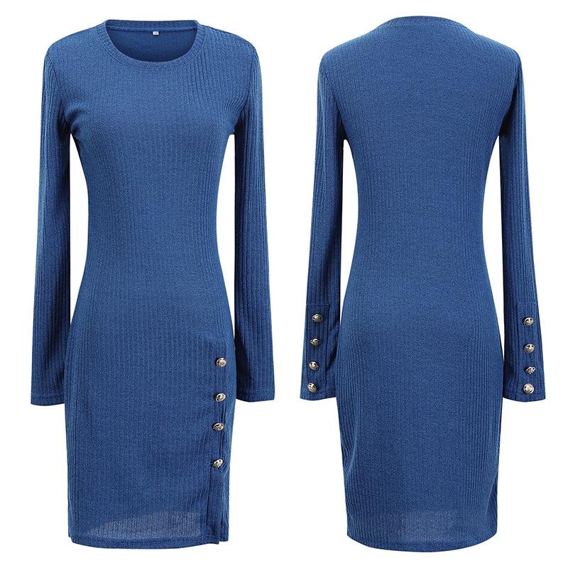 Women Sexy Solid Long Sleeve Off Sweater Dress