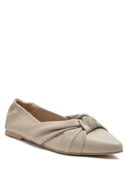 Norma Knot Detail Elasticated Ballet Flats