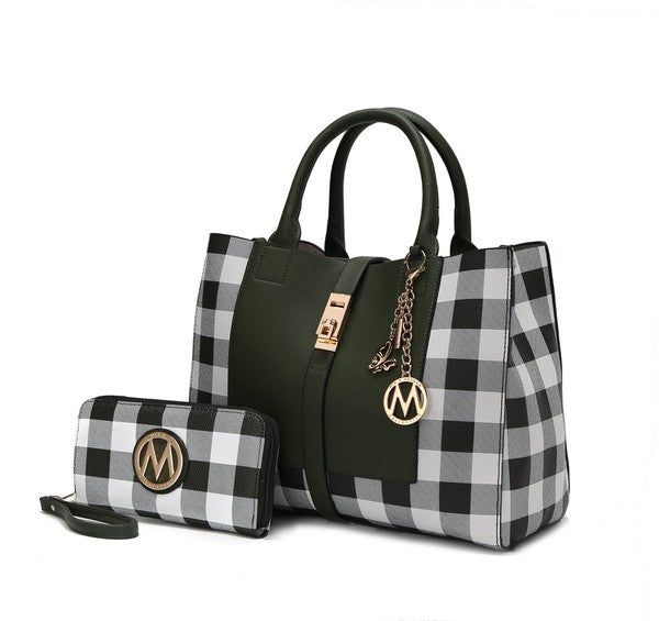 MKF Collection Yola Checkered Satchel bag by Mia k