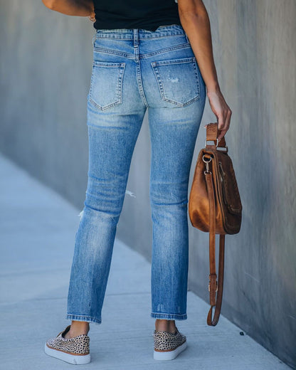 Mid-waist Denim Jeans Fayed Pants