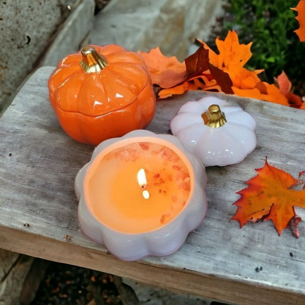 Pumpkin Soy Wax Candle - WHITE