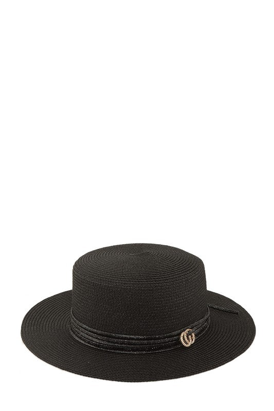 Straw Fashion Hat With CG Knot Accent