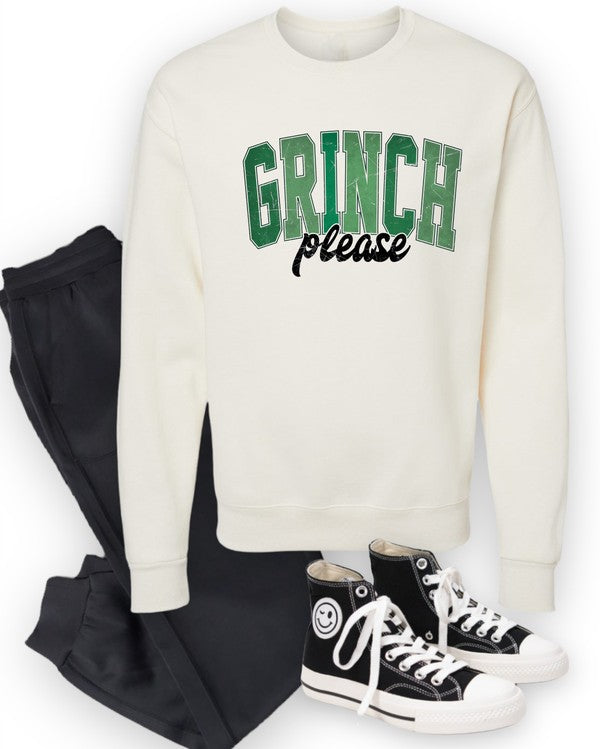 Grinch Please Graphic Sweatshirt