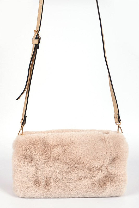 Hand Warmer Faux Fur Crossbody Bag