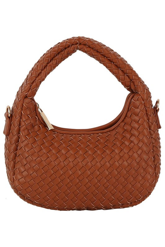 Woven Mini Hobo Shoulder Bag