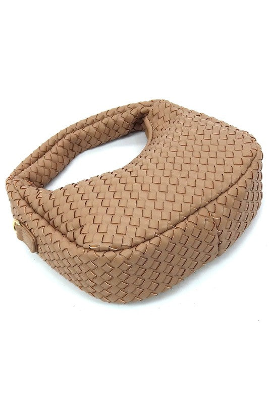 Woven Mini Hobo Shoulder Bag