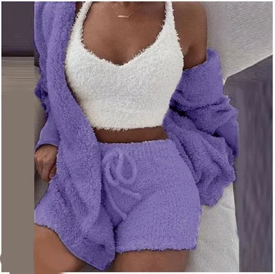 Fluffy Pajama Sets 3 Piece