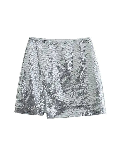 Sequin High-Waist Mini Skirt