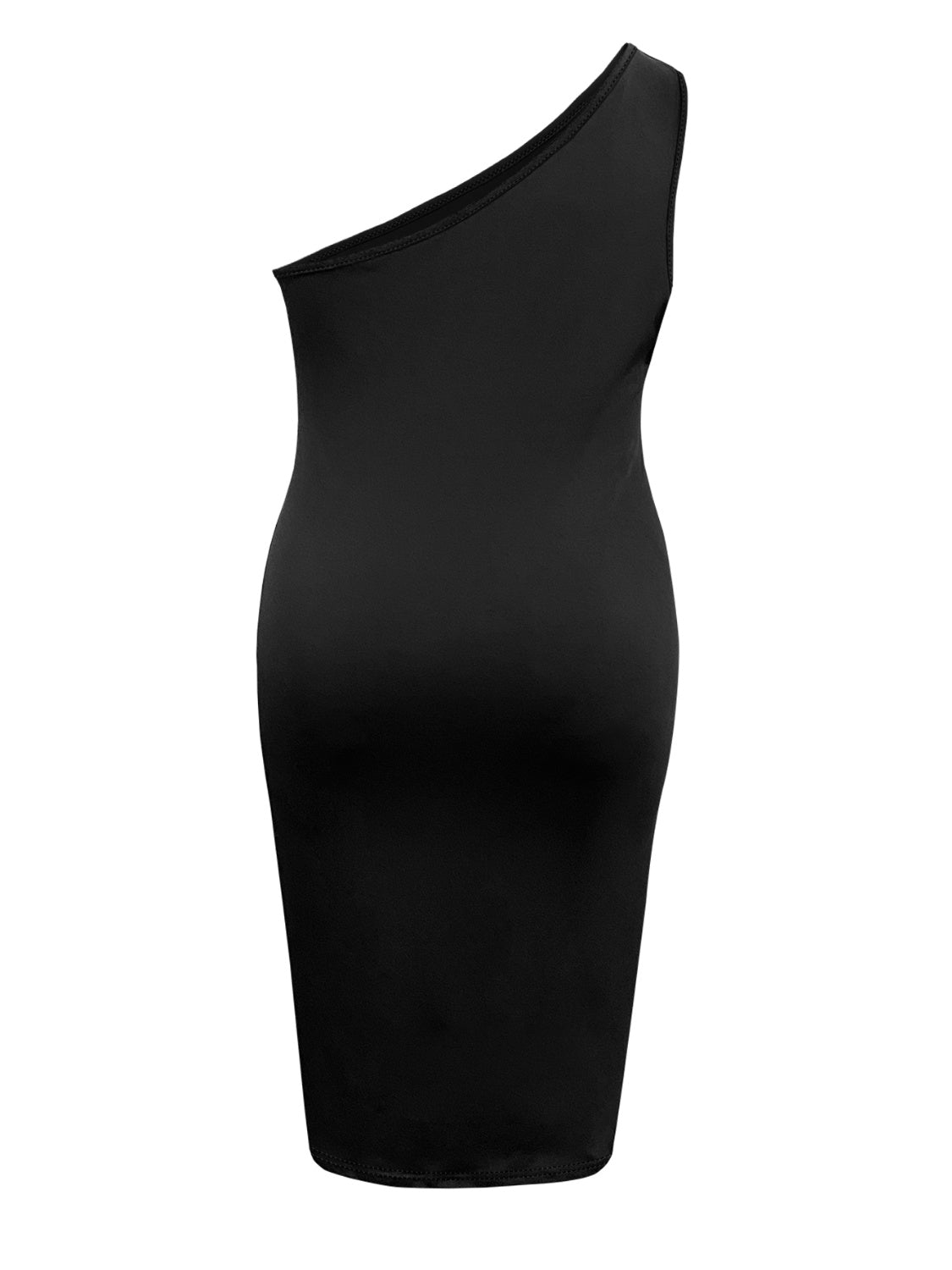 Plus Size Twisted One Shoulder Sleeveless Midi Dress