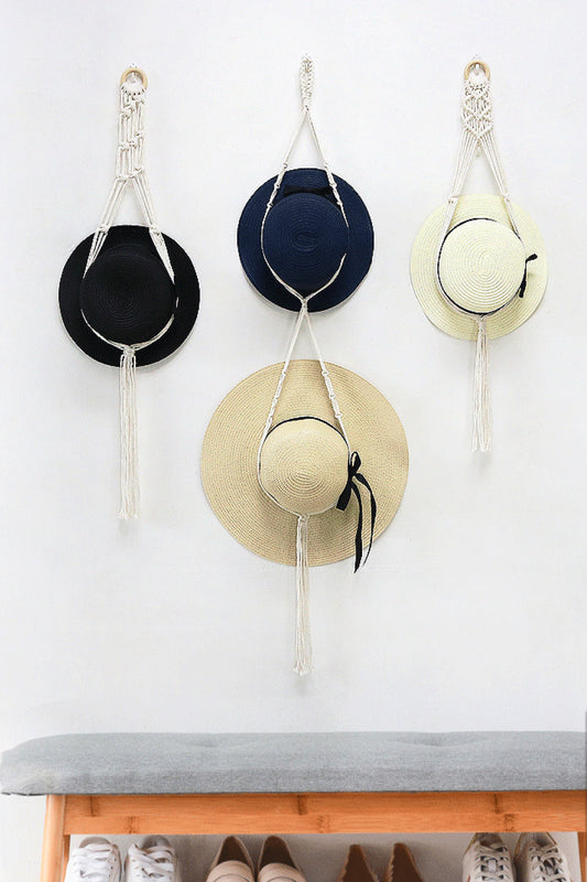 Percha para sombrero de macramé