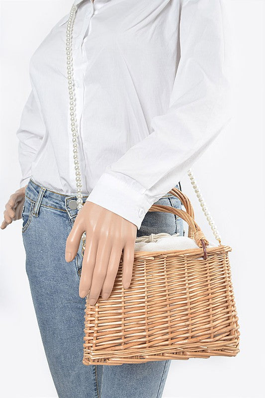 Bamboo Weaved Small Picnic Basket Clutch