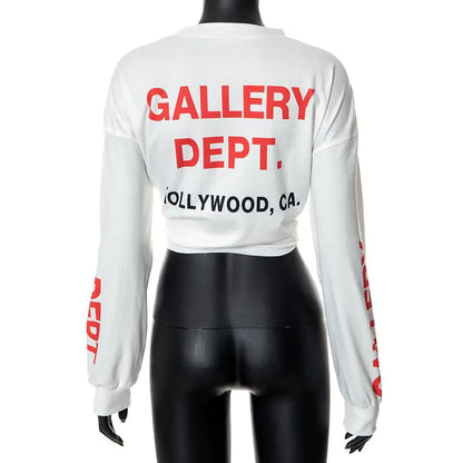 So Hollywood Graphic Print Long Sleeve Top