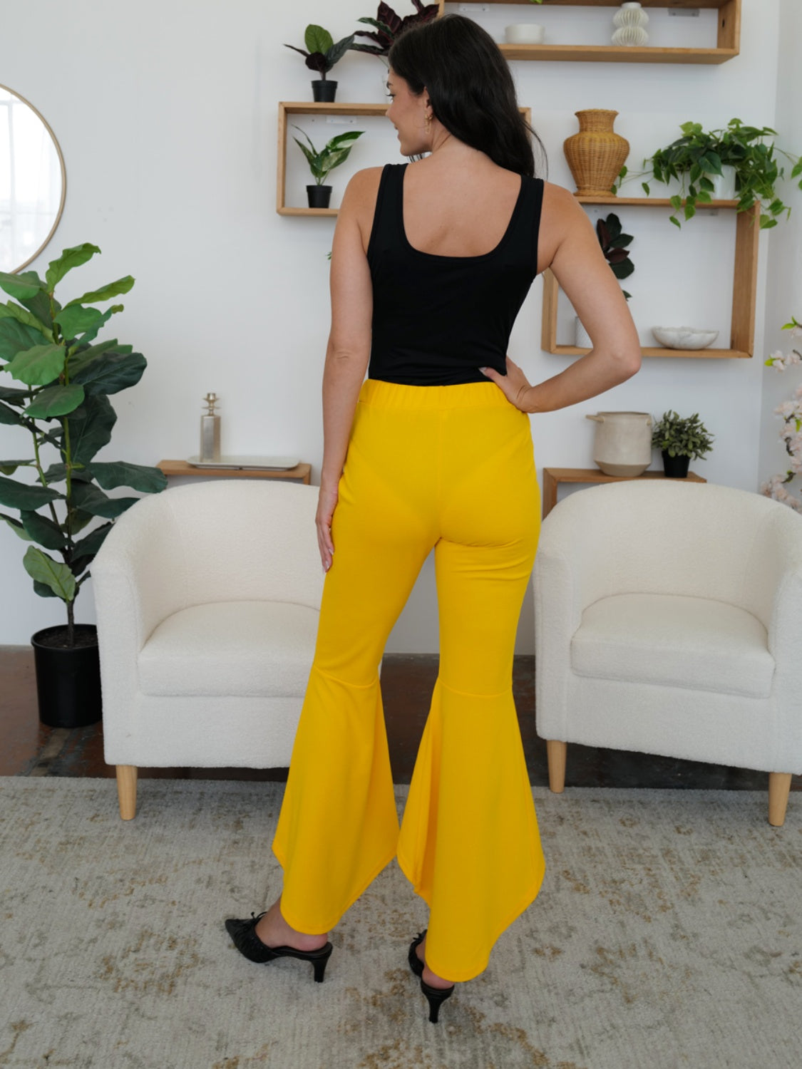 High-Low Bootcut Pants