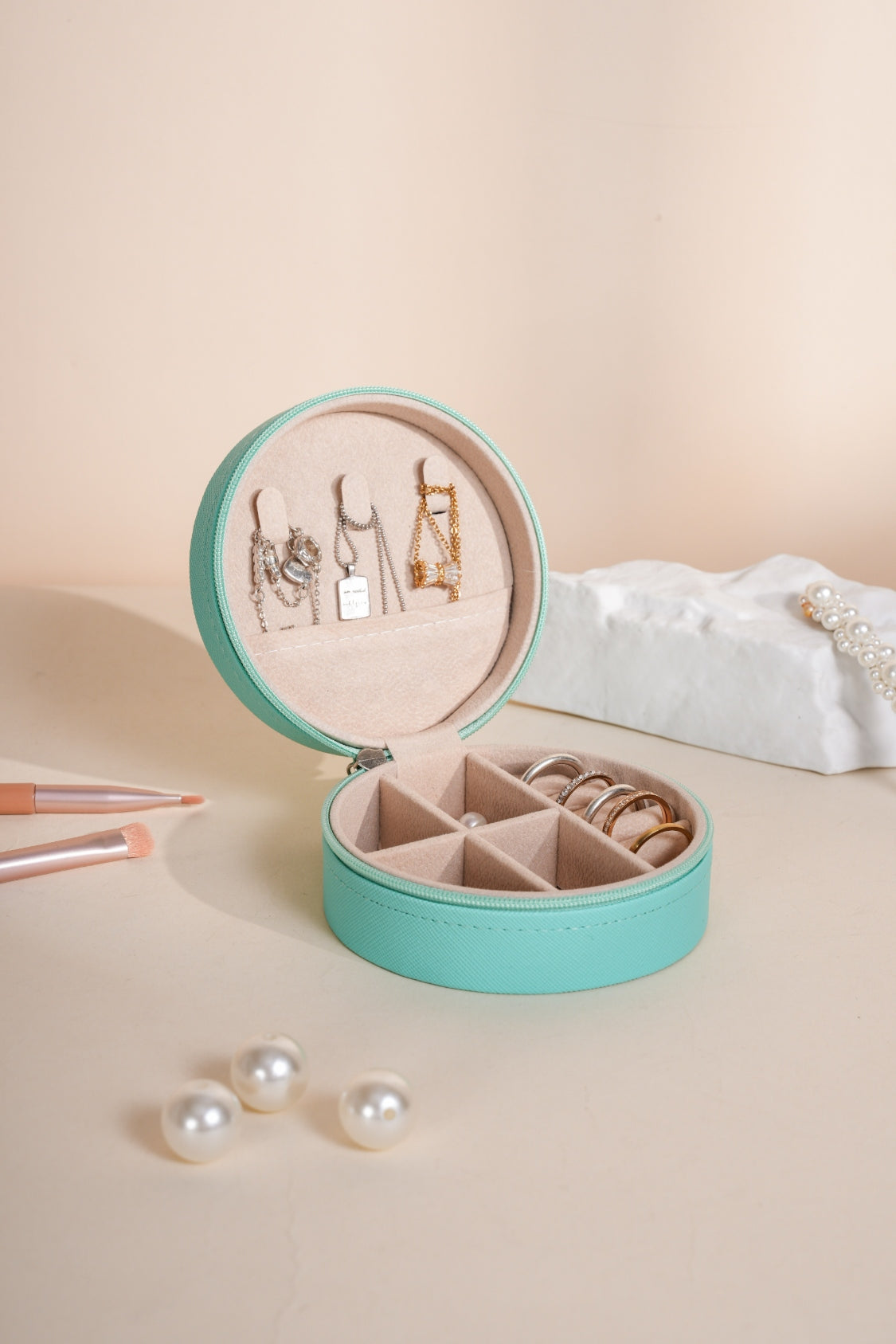 Vegan Leather Jewelry Storage Box