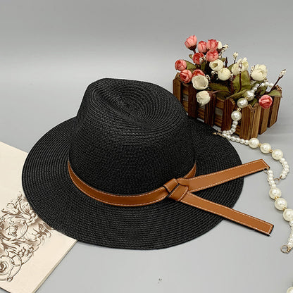 Wide Brim Paper Braided Hat