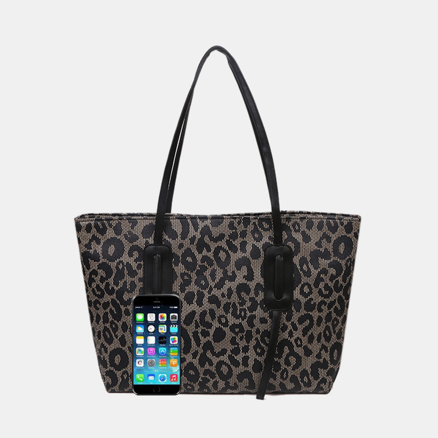 Bolso tote de leopardo de cuero PU