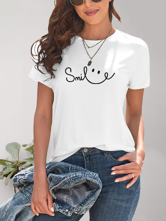 Camiseta de manga corta con cuello redondo SMILE