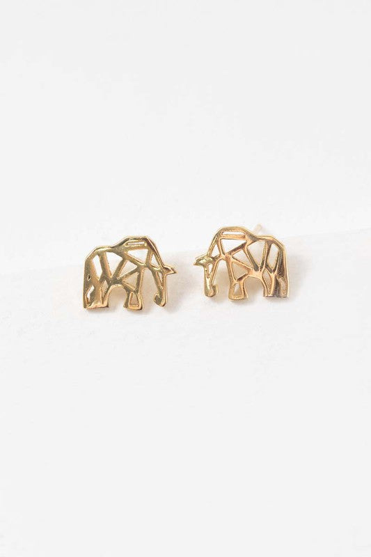 Elephant Earrings 18K Rose Gold & 24K Gold