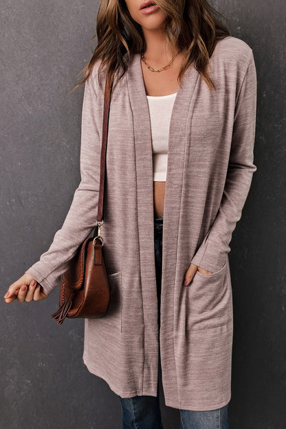 Full Size Open Front Long Sleeve Tunic Back Cardigan