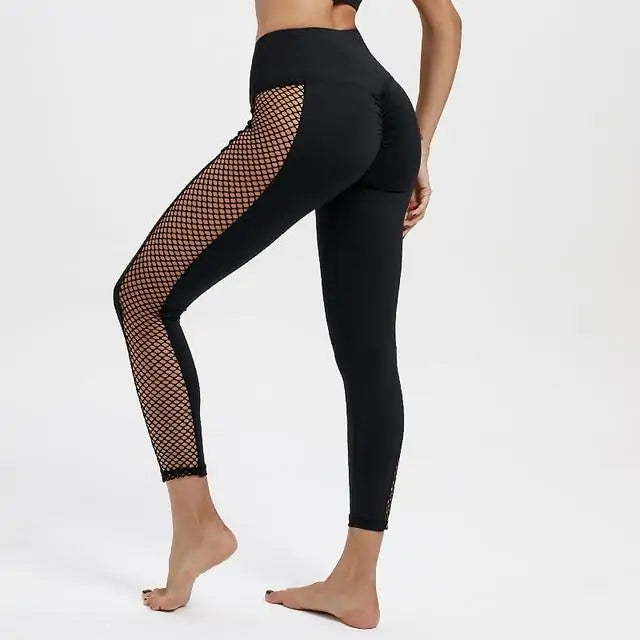 High Waisted Mesh Patchwork Workout Leggings