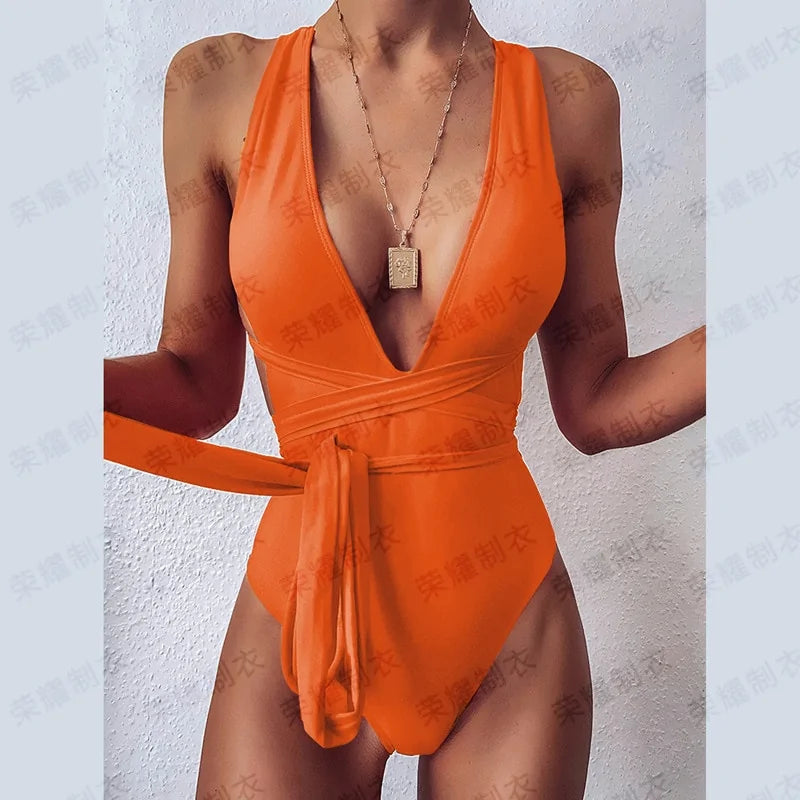 Tie One Piece Swimsuit