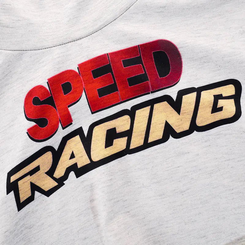 Top corto de punto con cuello alto Speed ​​Racing