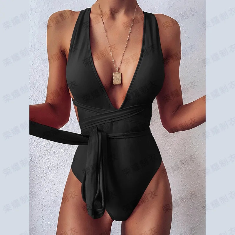 Tie One Piece Swimsuit