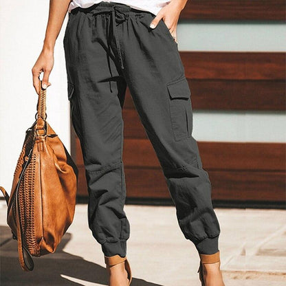 Fashion Lace-up Belted Cargo Pants