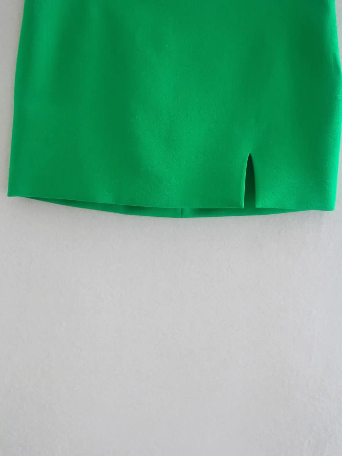 Green Straight Blazer Skirt