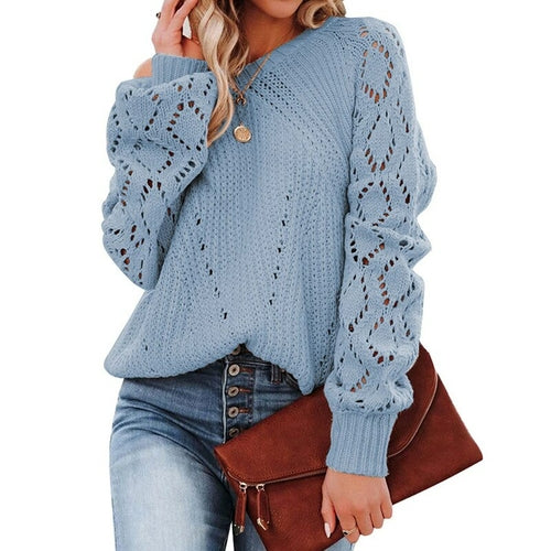 Lantern Sleeve Knitted Sweater