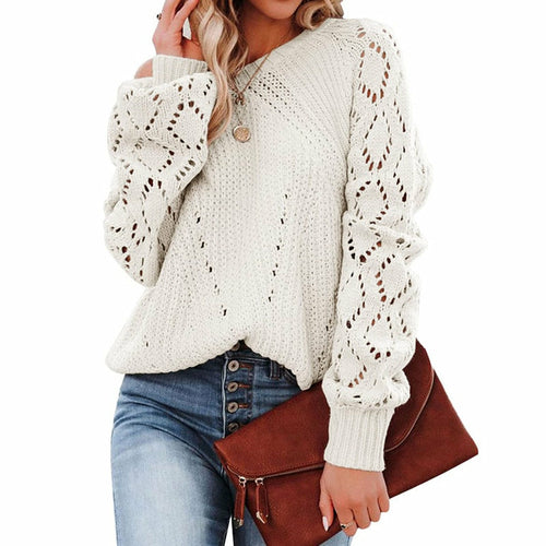 Lantern Sleeve Knitted Sweater