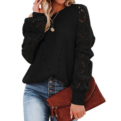 Lantern Sleeve Knitted Sweater