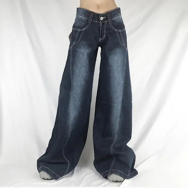 Button Low Waist Cargo and Denim Pants