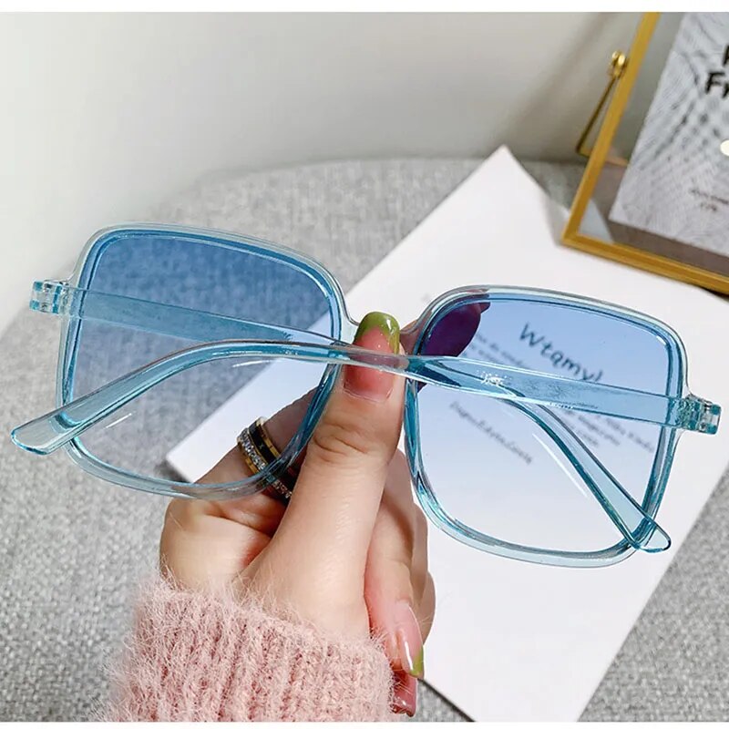 New Oversized Rectangle Sunglasses Women's Fashion Square Sun Glasses