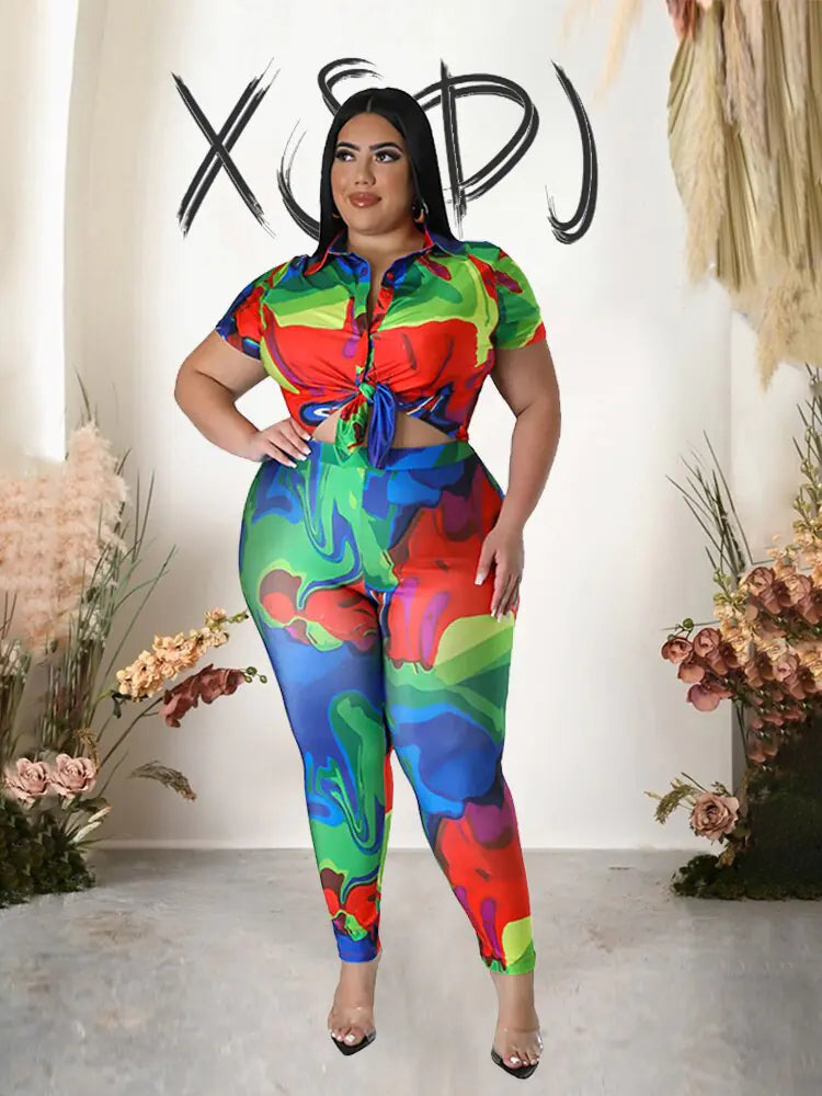 Plus Size  Silk Summer Suit