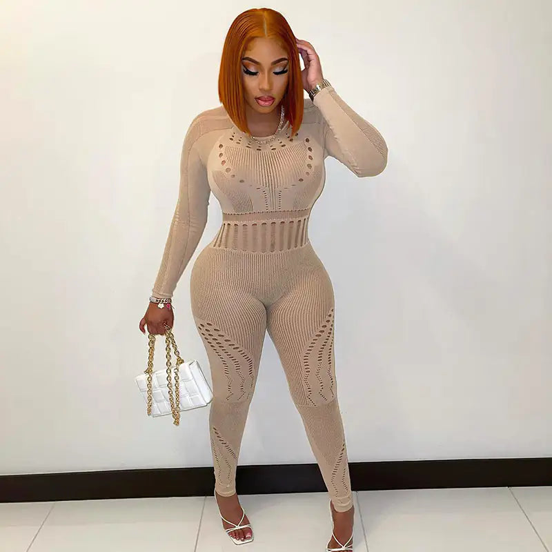 Bad Behavior Cutout Mesh Jumpsuit