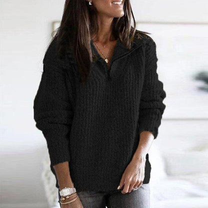 Zipper Stand Collar Long Sleeve Sweatshirt