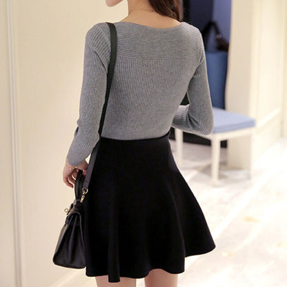 Winter Knitted Women Solid Sweaters And Long