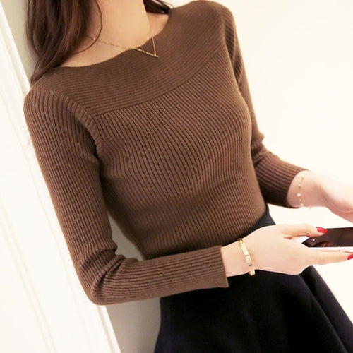 Winter Knitted Women Solid Sweaters And Long