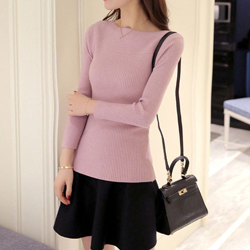 Winter Knitted Women Solid Sweaters And Long