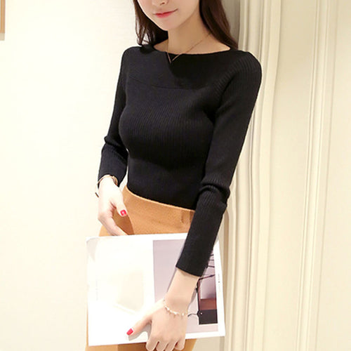 Winter Knitted Women Solid Sweaters And Long
