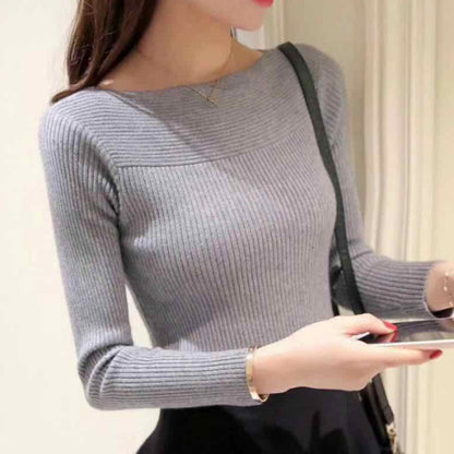 Winter Knitted Women Solid Sweaters And Long