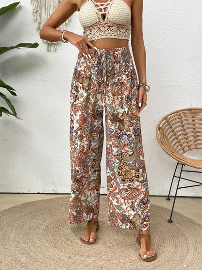 Printed Wide Leg Pants