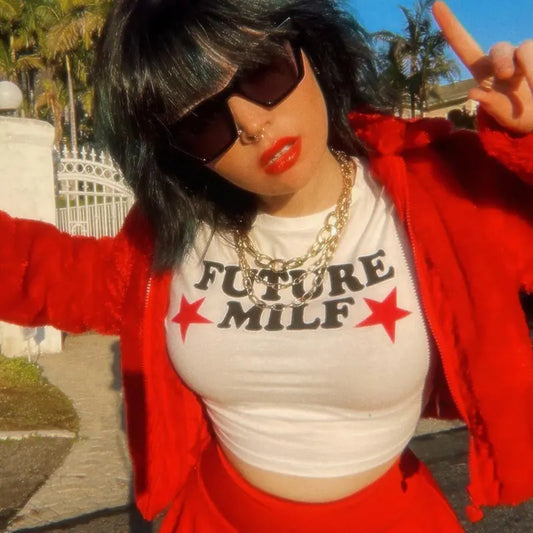 Camisetas con estampado de estrellas MILF del FUTURO de los 90