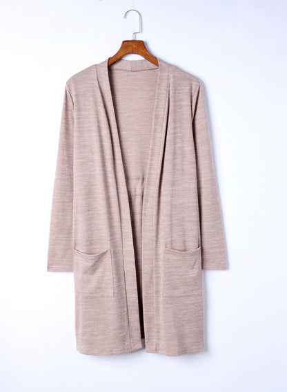 Full Size Open Front Long Sleeve Tunic Back Cardigan