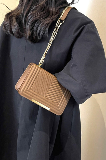 Zenana Vegan Leather Chevron Crossbody Bag